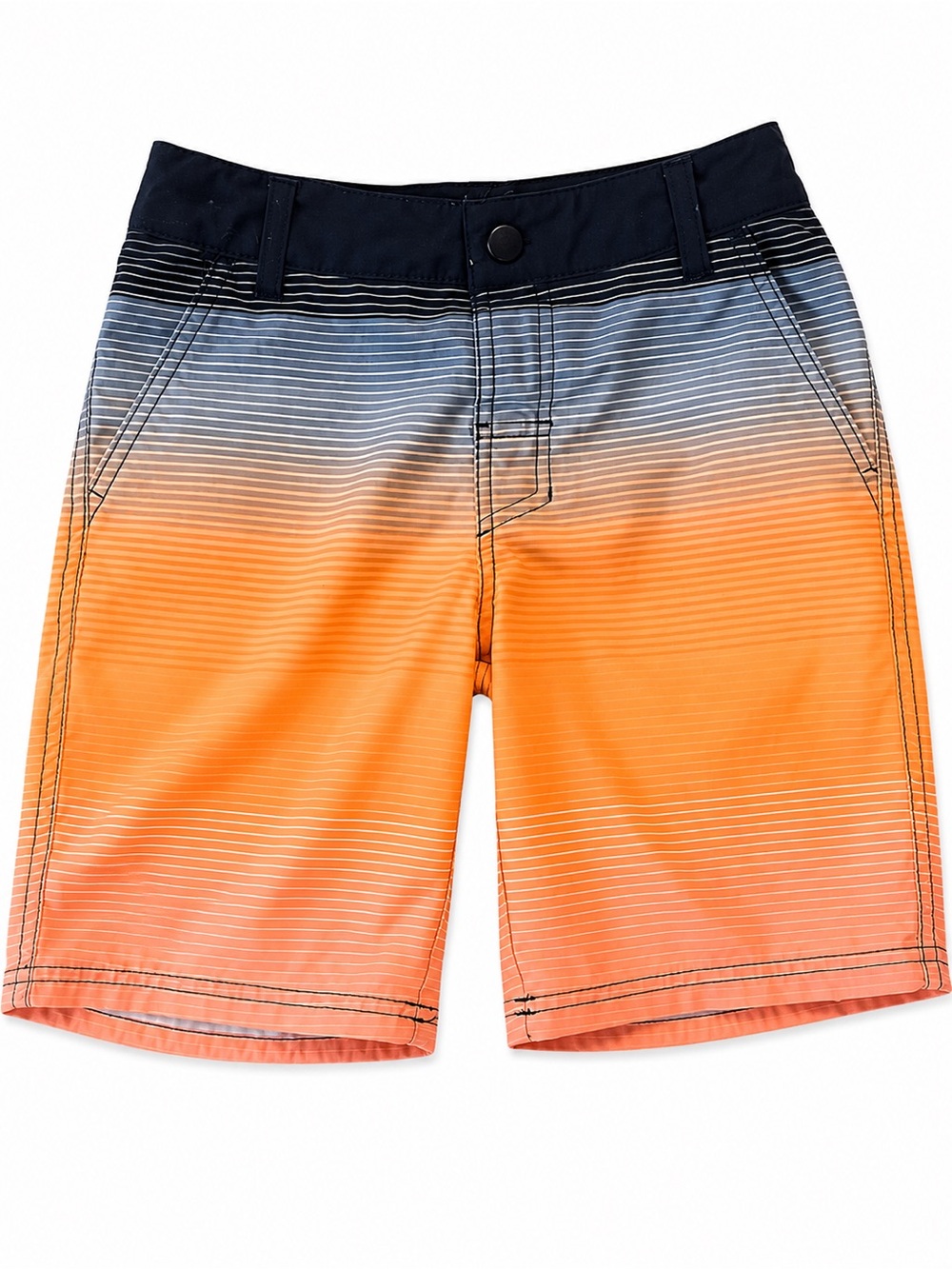 art class Orange to Navy Gradient Stripe Swim Shorts